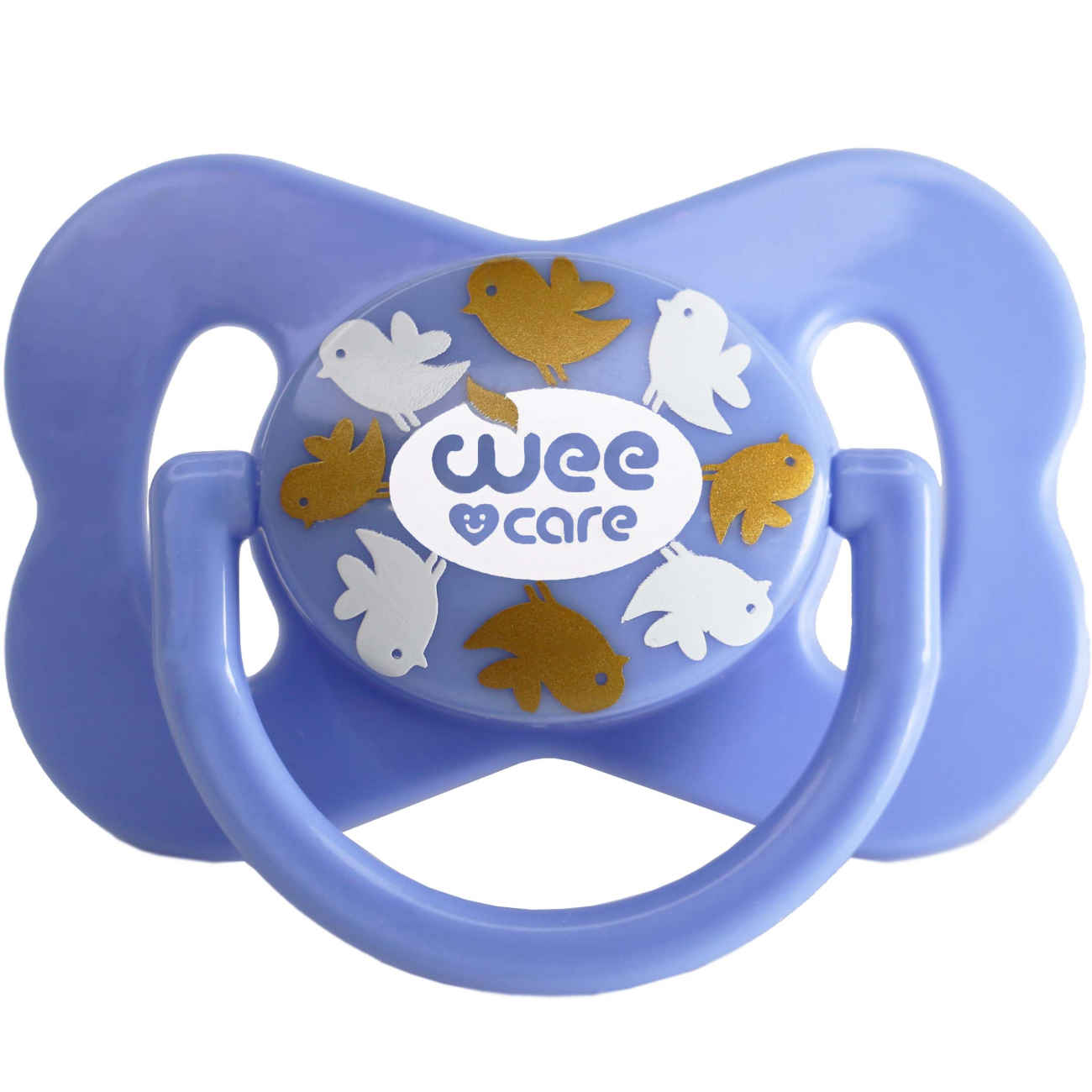 Wee Care Orthodontic Pacifier – Bird Design with Handle and Protective Cap (0–6 Months)