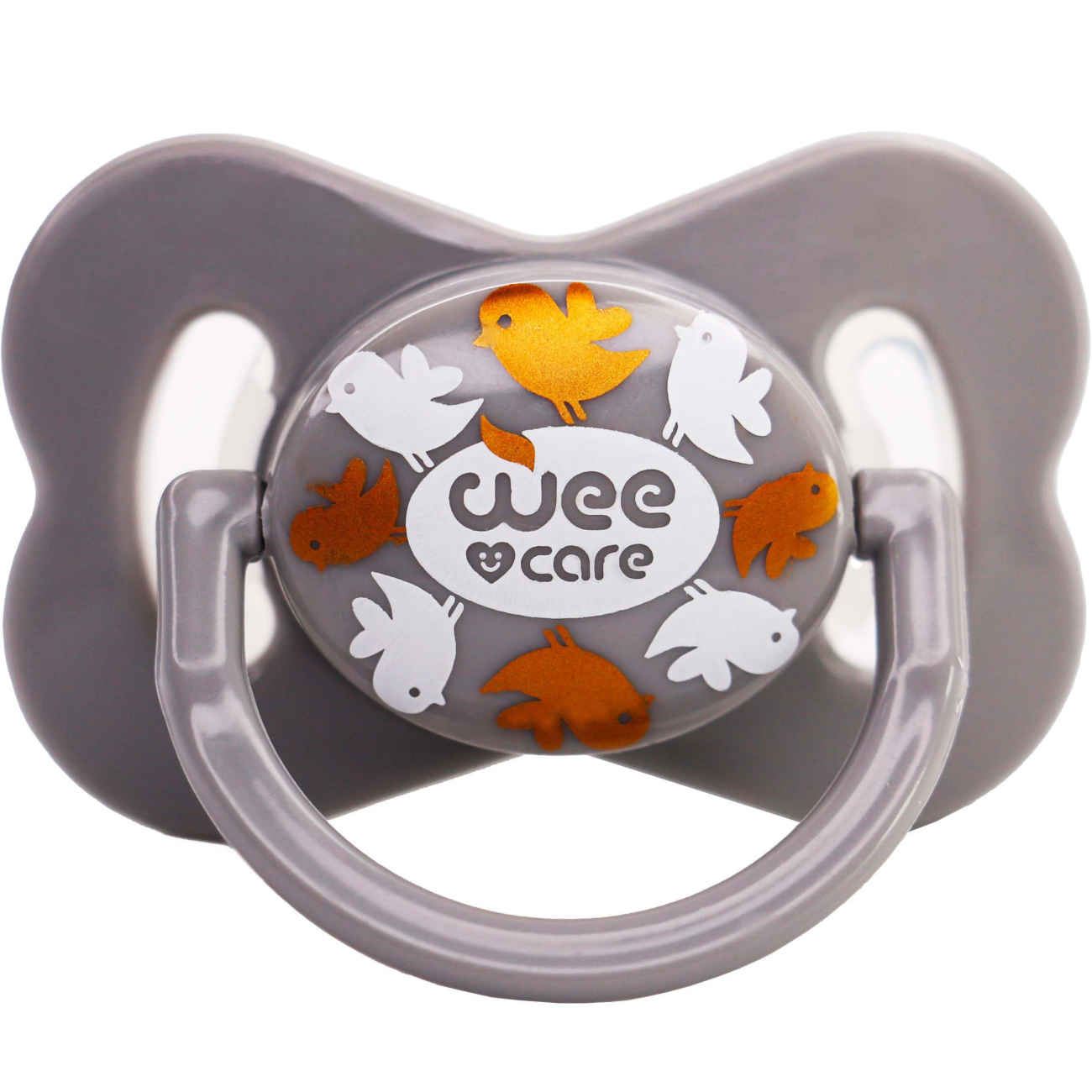 Wee Care Orthodontic Pacifier – Bird Design with Handle and Protective Cap (0–6 Months)