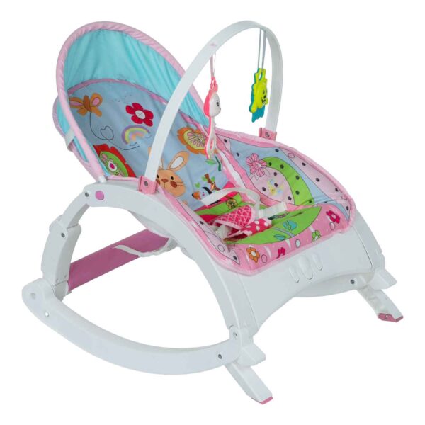 White Electric Baby Cradle – 3-in-1 Rocker with Music & Adjustable Backrest (1)