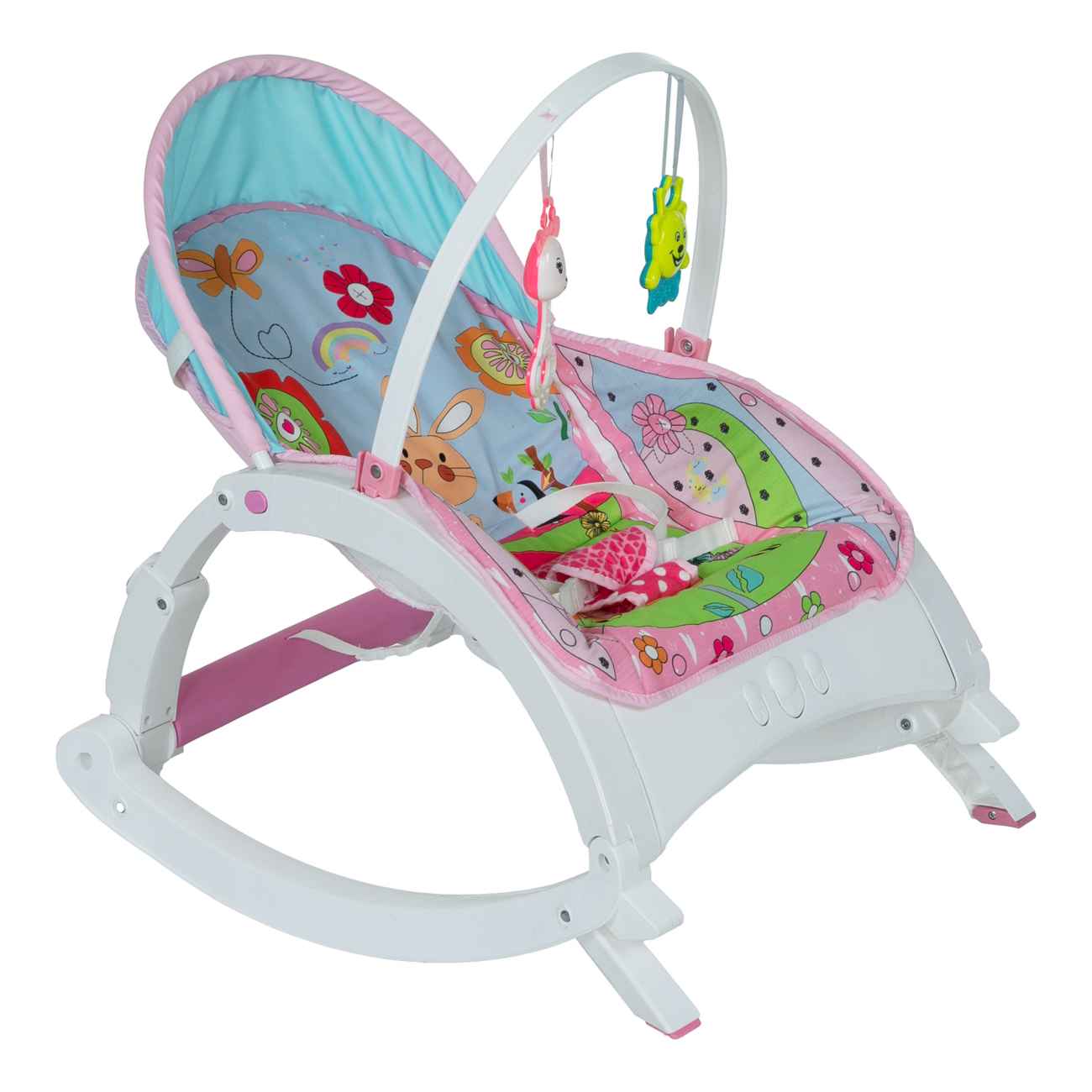 White Electric Baby Cradle – 3-in-1 Rocker with Music & Adjustable Backrest