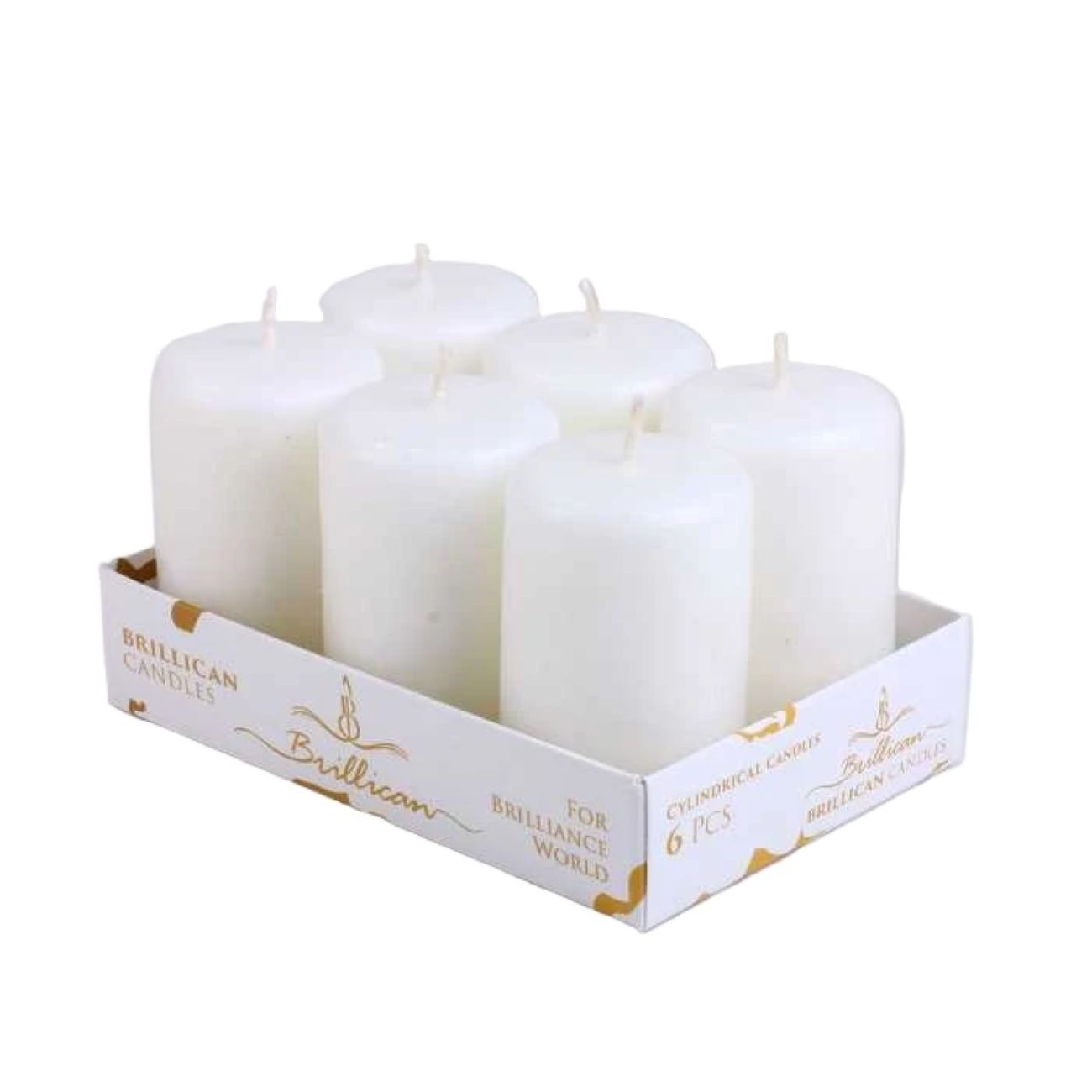 Pillar Candle – Classic Unscented Suitable for Home & Events in White (6x)