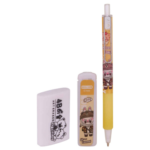 0.7mm Labubu Mechanical Pencils – 3 Pack with Extra Leads & Erasers