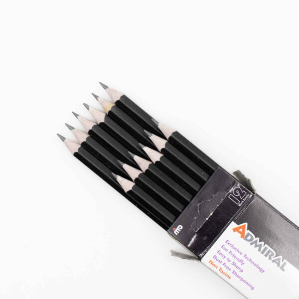 Admiral 125 Black Pencils – Set of 12 Graphite Pencils Offering Exceptional Durability