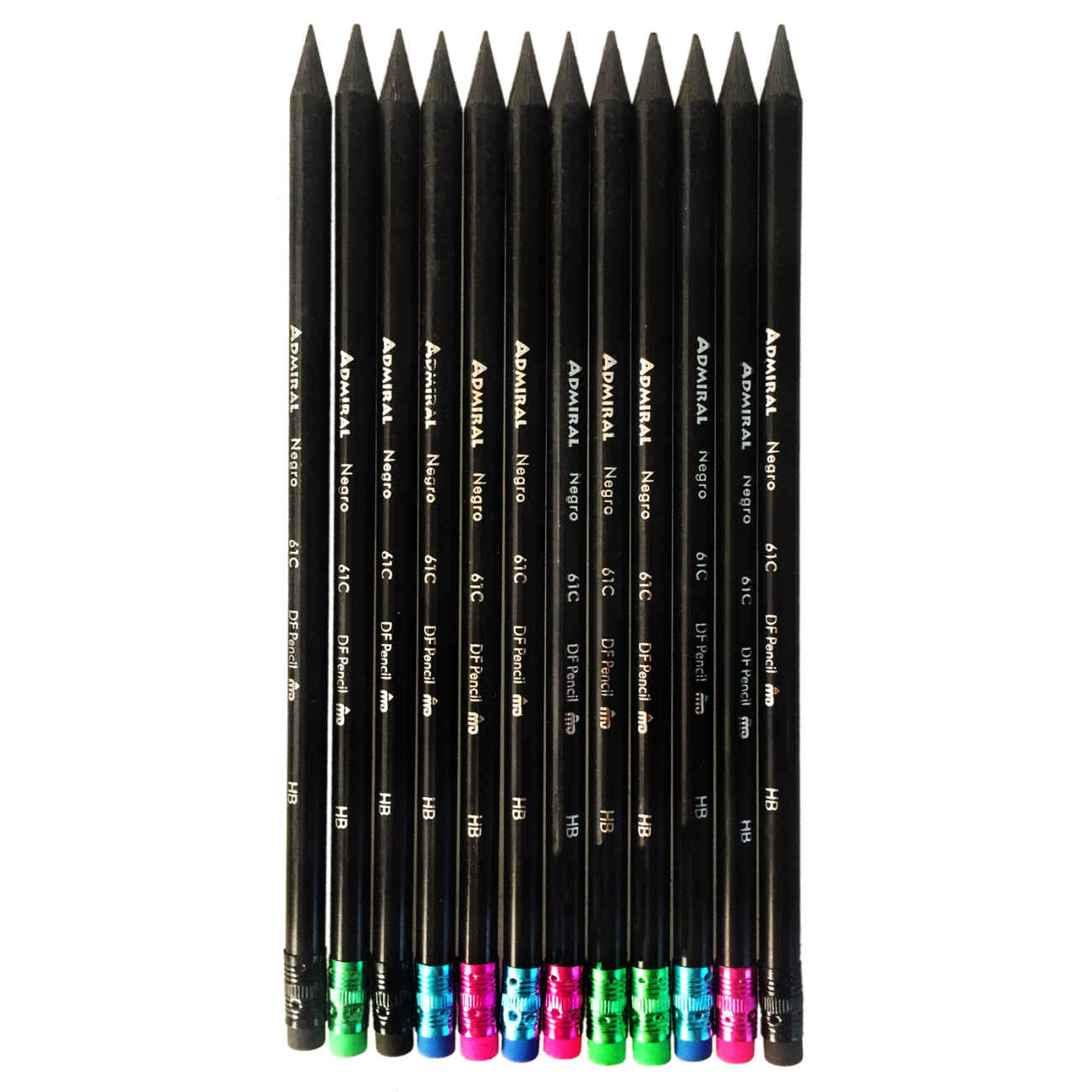 Admiral Negro Black Pencils – Deep Black Graphite Set of 12 Durable & High-Performance
