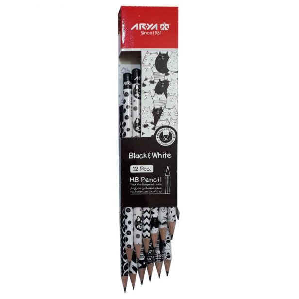 Aria Black & White Black Pencils – 12 Pack Classic HB Lead for Everyday Use