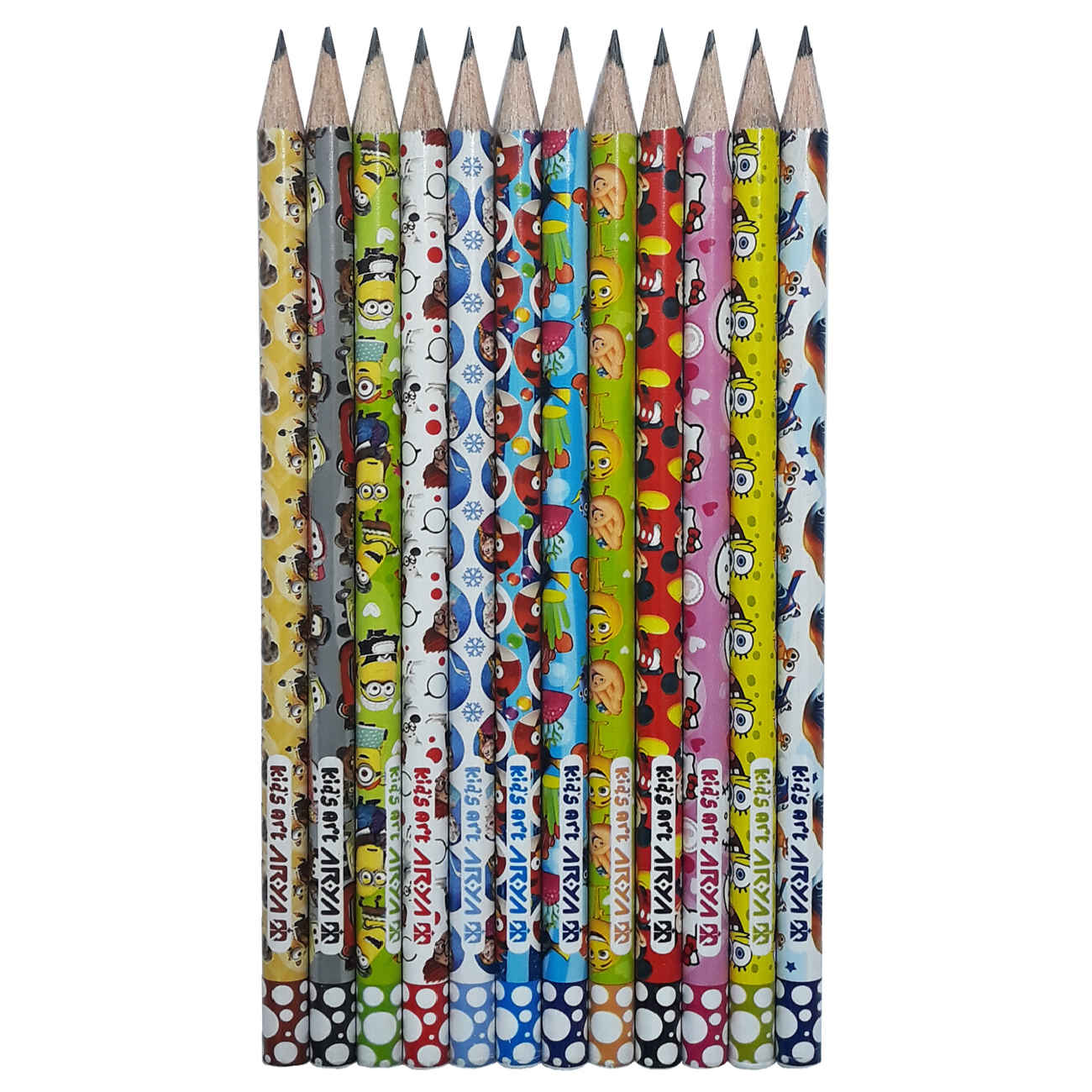 Aria Kid’s Art Black Pencil Set – 12 Pencils Ideal for School and Drawing