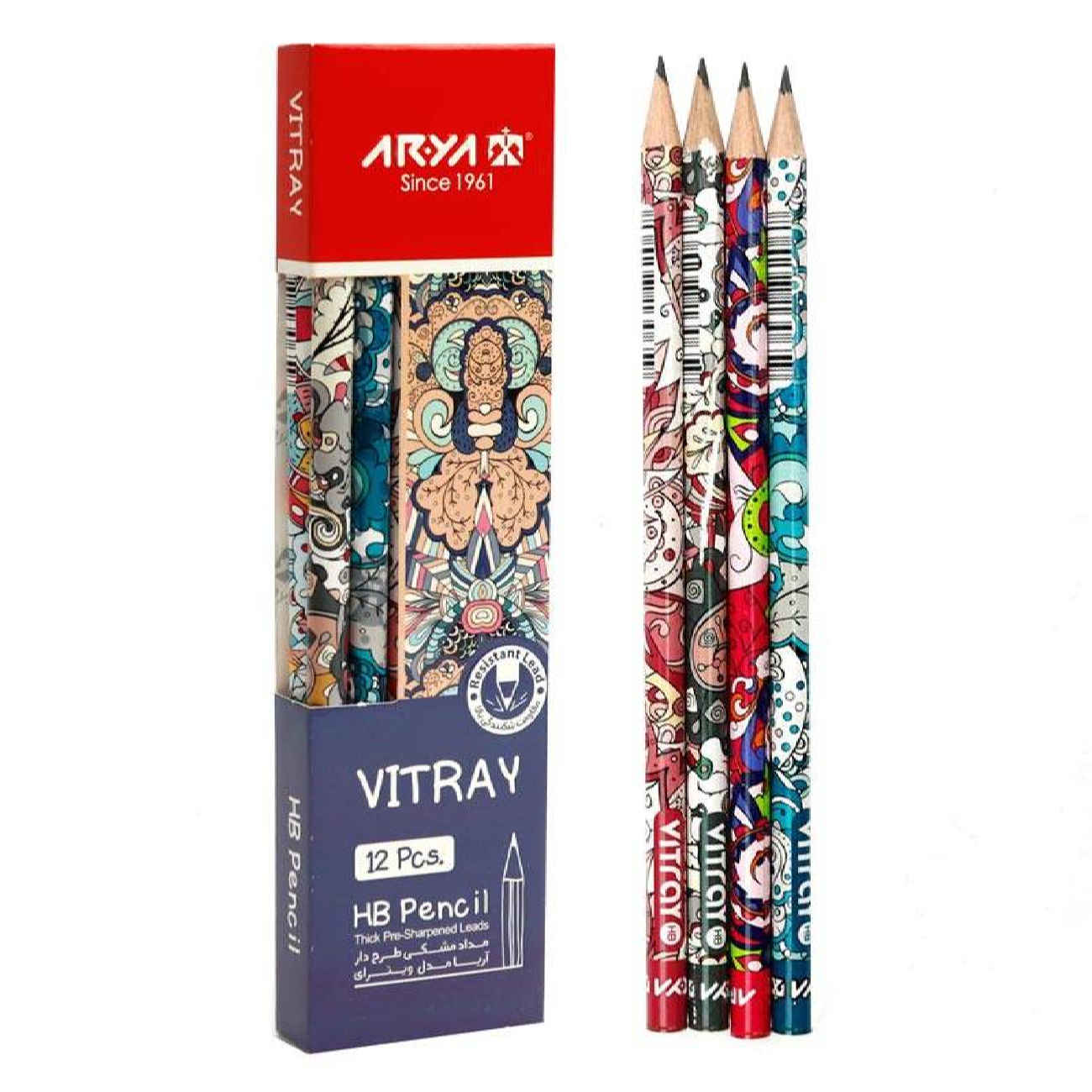 Aria VITRAY Black Pencils – Premium for Drawing & Writing and Sketching Pack of 12