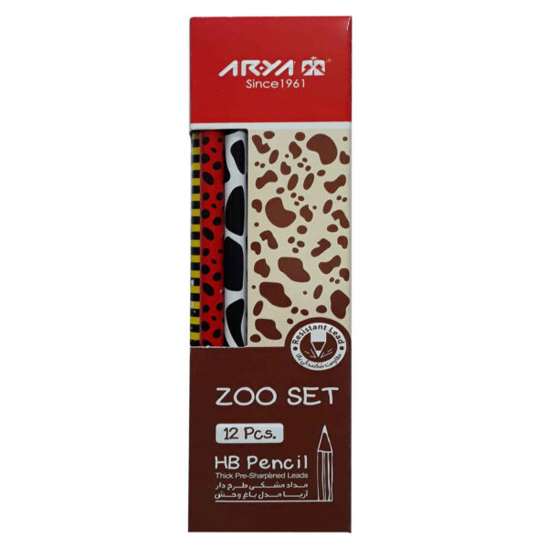 Aria ZOO SET – Reliable 12-Pack Black Pencils with Comfortable Grip and HB Lead