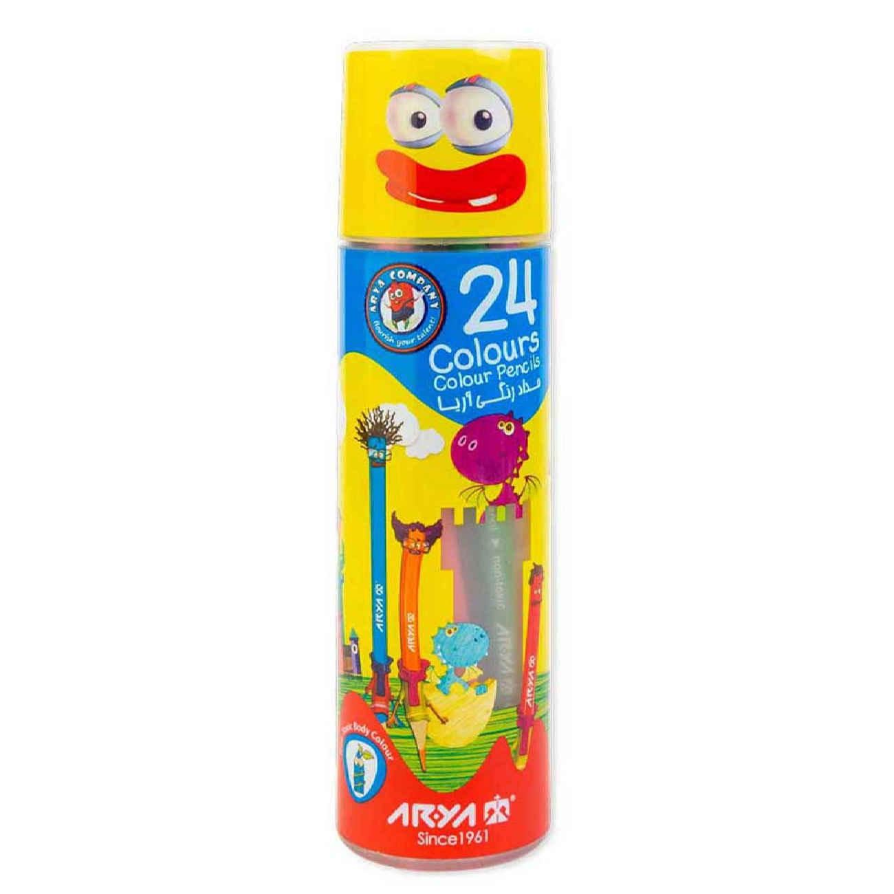 Arya 24-Pack Colored Pencils – Ergonomic Design in Tube Packaging
