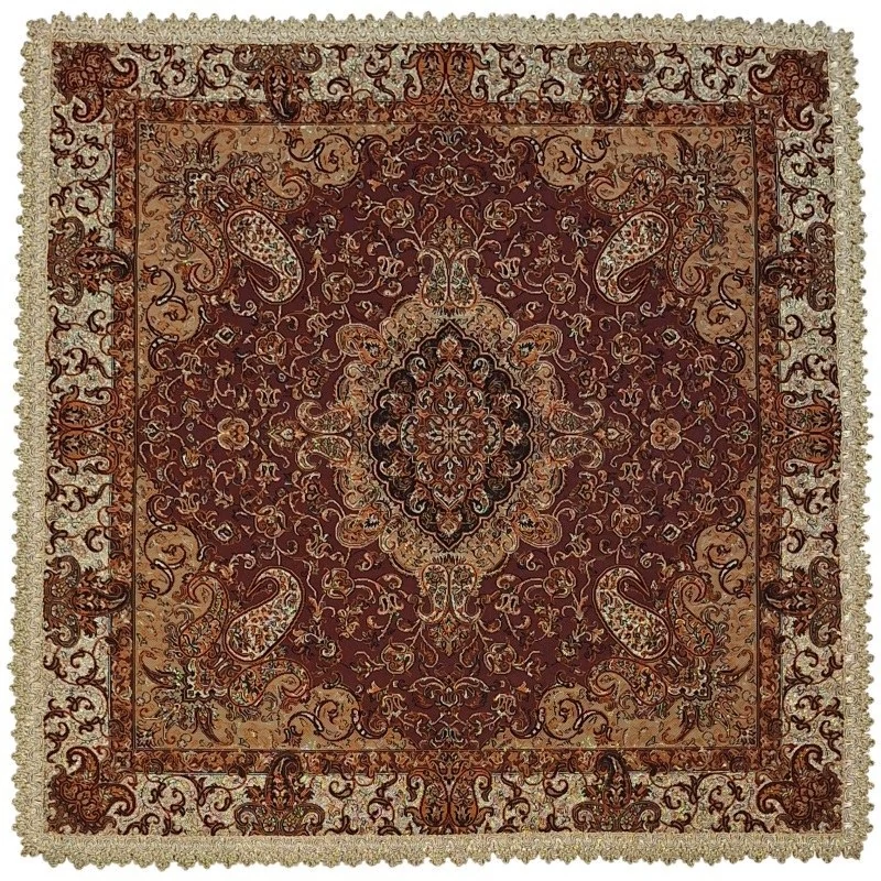 Main image of Authentic Persian Synthetic Termeh Cushion Cover – Traditional Paisley Pattern, Brown and Maroon Shades