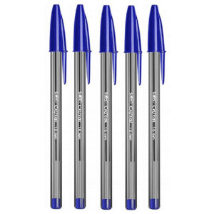BIC Crystal Large 5-Piece Pen Set – Smooth and Reliable Writing & Plastic Barrel