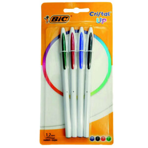 BIC Crystal Up Calligraphy Pens – 1.2mm Smooth Ballpoint Pack of 4
