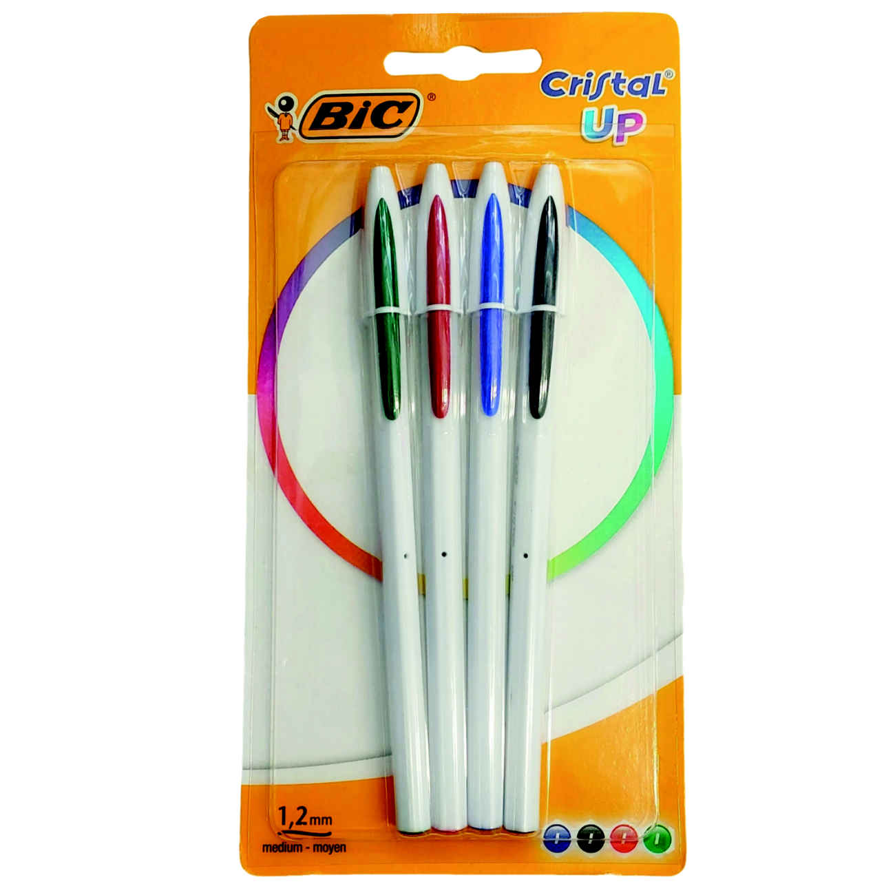 BIC Crystal Up Calligraphy Pens – 1.2mm Smooth Ballpoint Pack of 4