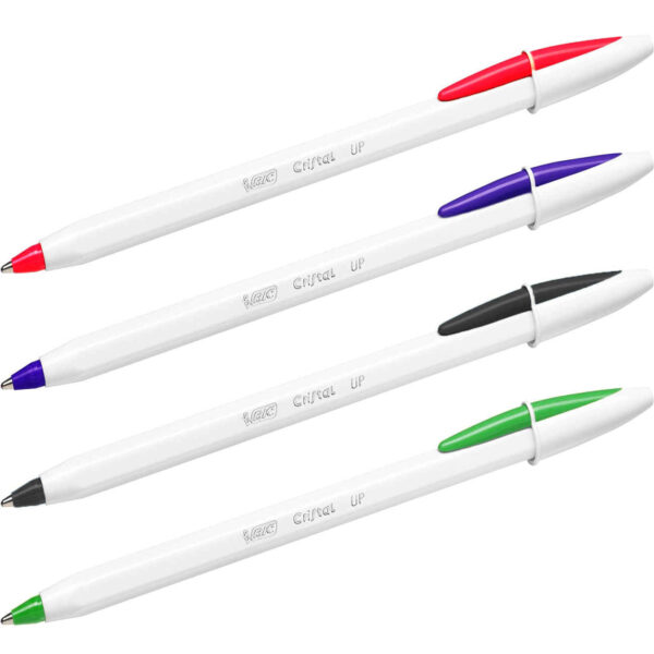 BIC Crystal Up Calligraphy Pens – 1.2mm Smooth Ballpoint Pack of 4