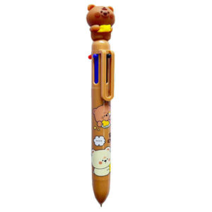 Bear Design 6-Color Ballpoint Pen – Smooth Writing & Fun Stationery