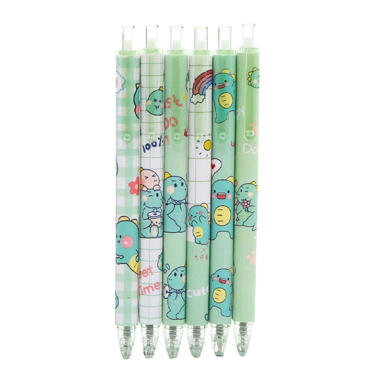 Cute Dinosaur Pens – Fine Tip 0.5mm Set of 6