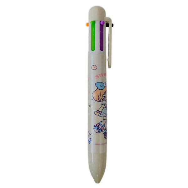 Cute Sweet Girl Multi-Color Pen – 6 Ink Shades in One Click Pen (2)