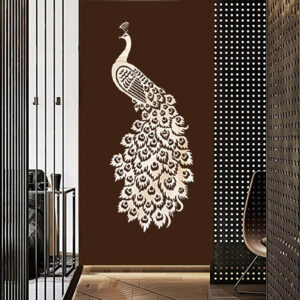 Decorative Plexiglass Wall Mirror – Indian Peacock Design