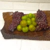 Elegant Hand-Carved Walnut Fruit Serving Board