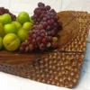 Elegant Hand-Carved Walnut Fruit Serving Board