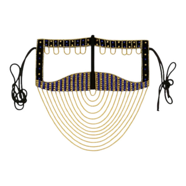 Elegant Handmade Burqa – Rhinestone Design with Crescent Gold Chain