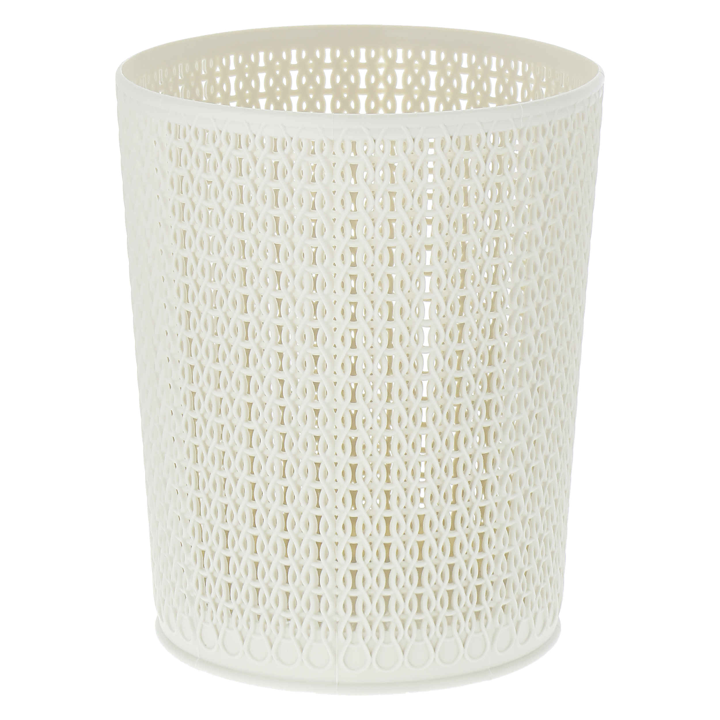 Elegant Indoor Plastic Wastebasket, 9.6L – Wicker Design for Sophisticated Spaces