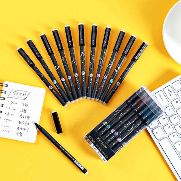 Galaxy Erasable Pen Fancy Pens with High-Quality Erasers – Set of 12