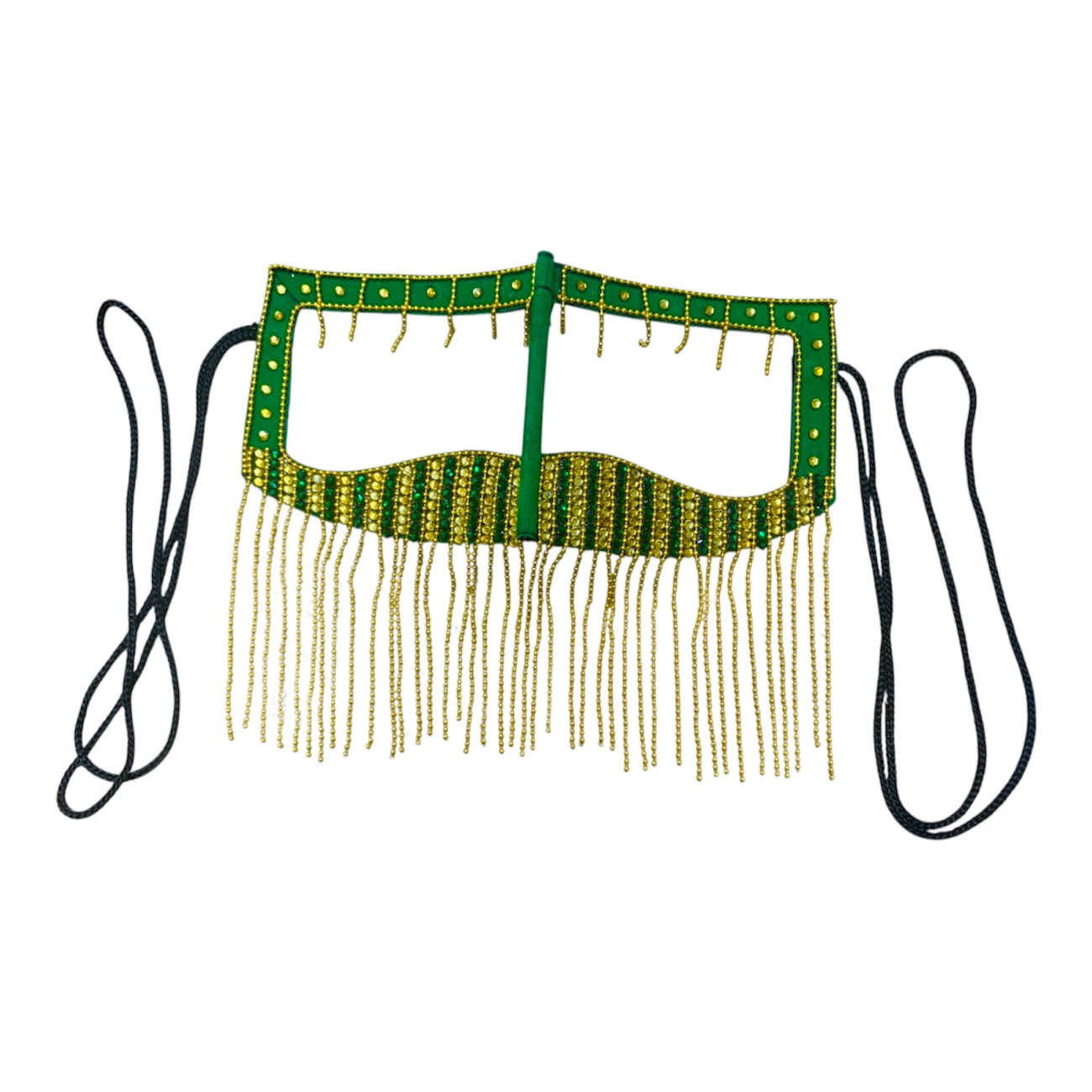 Green & Gold Decorative Burqa – Unique Hand-Sewn Design