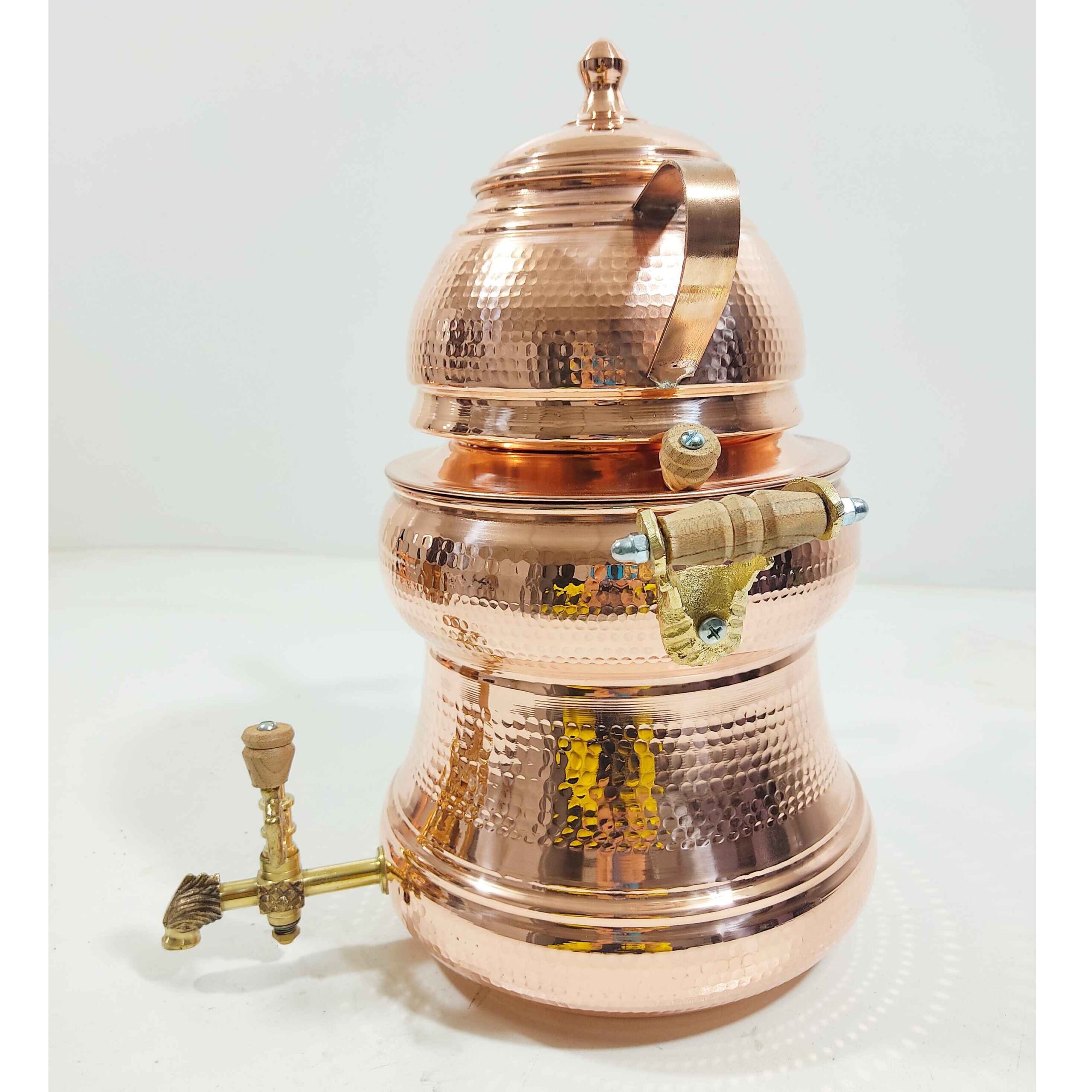 Hammered Persian Stovetop Copper Samovar & Kettle Set – 5-Liter