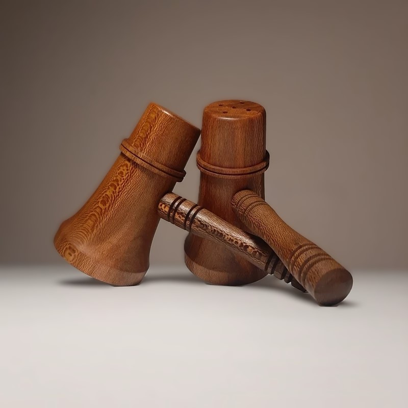 Handcrafted Gavel Wooden Salt & Pepper Shaker (2x)