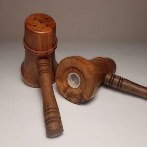 Handcrafted Gavel Wooden Salt & Pepper Shaker (2x)