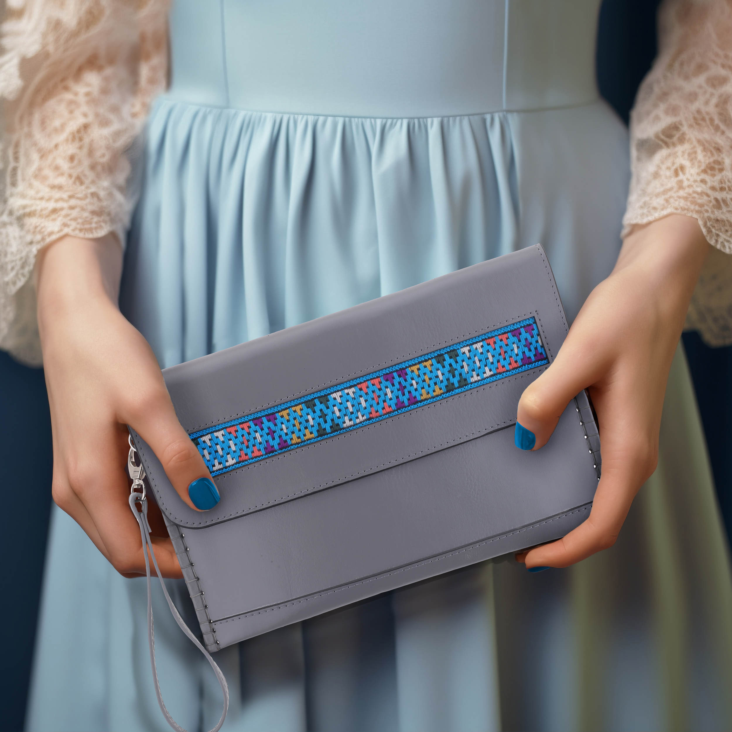 Main image of Handcrafted Iranian Balochi Leather Handbag – Fusion of Traditional Embroidery and Modern Design