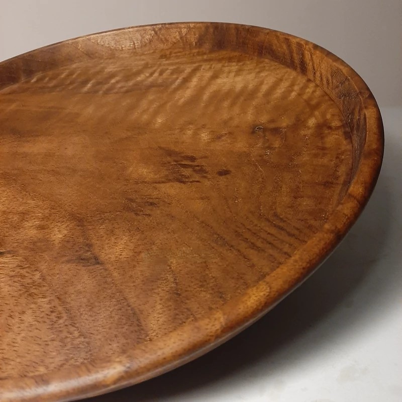 Handcrafted Round Walnut Tray – Perfect for Serving Tea, Coffee & Snacks