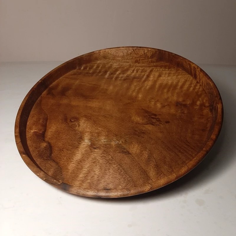 Main image of Handcrafted Round Walnut Tray – Perfect for Serving Tea, Coffee & Snacks