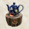 Thumbnail 5: Handcrafted Rustic Wood & Cast Iron Teapot Warmer – Distressed, for Tea & Coffee