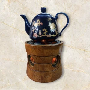 Handcrafted Walnut & Cast Iron Teapot Warmer – Perfect for Keeping Tea and Coffee Hot