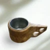 Thumbnail 4: Handcrafted Walnut Kooksa Cup with Stainless Steel Insert – Perfect for Tea & Coffee