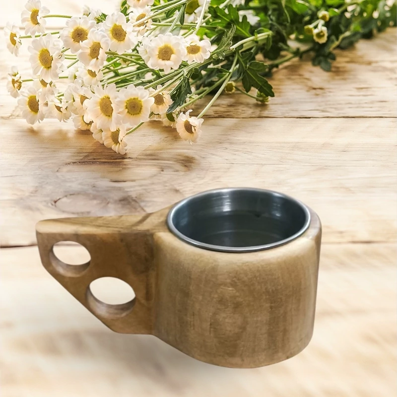 Main image of Handcrafted Walnut Kooksa Cup with Stainless Steel Insert – Perfect for Tea & Coffee
