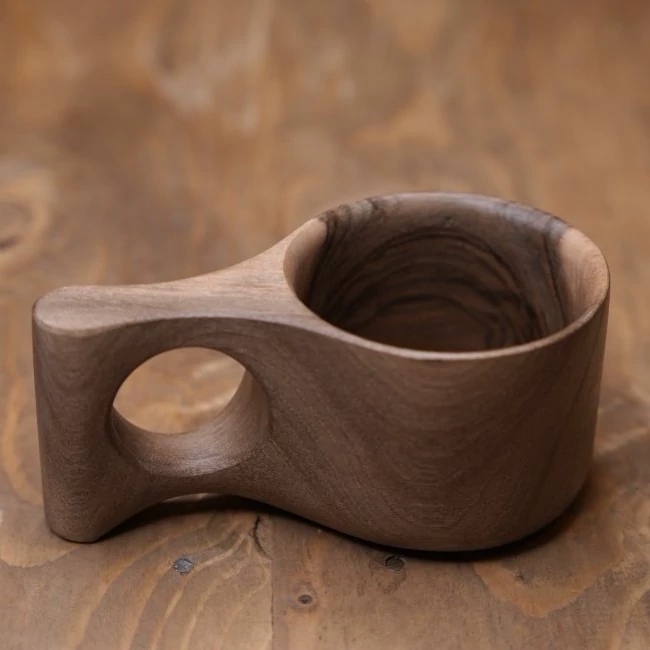 Main image of Handmade Kuksa Wooden Mug, 150cc – For Coffee, Tea & More