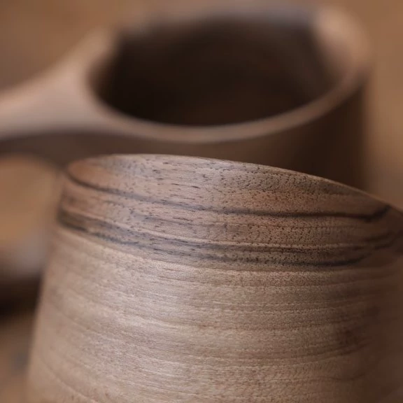 Handmade Kuksa Wooden Mug with Heart Design Handle, 150cc – Perfect for All Beverages