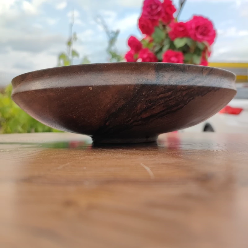 Handmade Wooden Bowl,35 cm – Ideal for Serving, Food-Safe & Washable