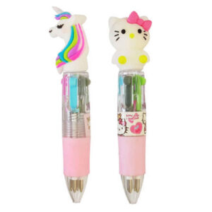 Hello Kitty & Unicorn 4-Color Pen Set – 2 Pieces Cute Multi color Design