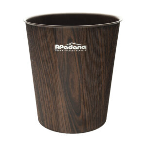 Indoor Plastic Wastebasket, 11L –Wood Grain Pattern for Stylish Spaces