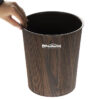 Indoor Plastic Wastebasket, 11L –Wood Grain Pattern for Stylish Spaces