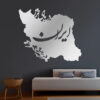 Iran Map Themed Decorative Plexiglass Wall Mirror (1 Pieces)