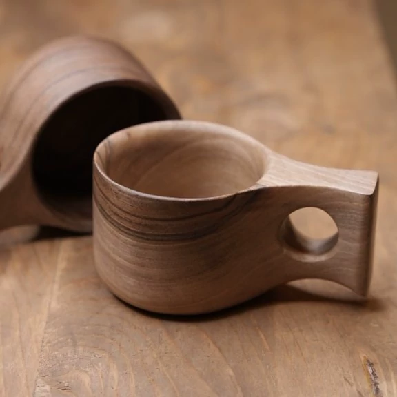 Kuksa Wooden Mug, 150cc- Handcrafted for Coffee or Tea