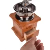 Thumbnail 2: Manual Coffee Grinder with Ceramic Blades - Beech Wood Body, Metal Lever, and Drawer