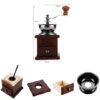 Thumbnail 2: Manual Coffee Grinder – Beech Wood Body with Drawer, Metal Lever, Ceramic Blades