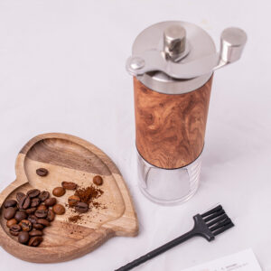 Manual Coffee Grinder – Elegant Stainless Steel Body with Ceramic Handle, Fresh Coffee Grinding