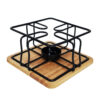 Thumbnail 5: Metal Teapot Warmer with Wooden Base – Ideal for Serving Hot Tea and Coffee Anytime